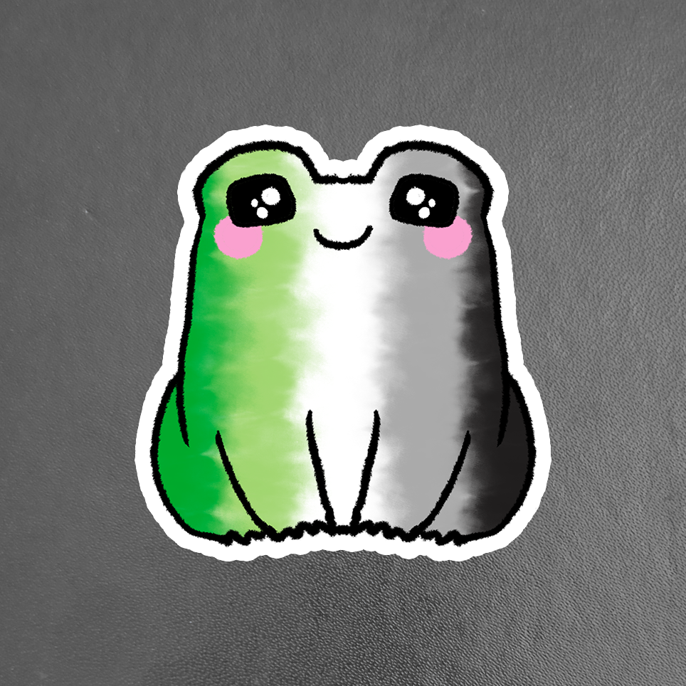 Aromantic LGBTQ+ Sweet Frog Sticker