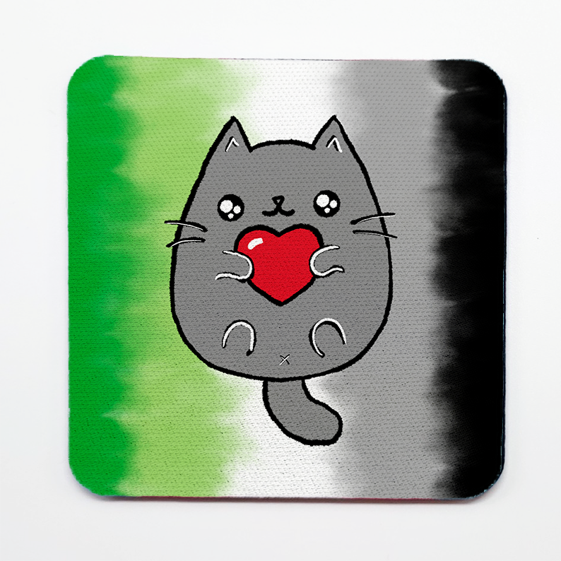 LGBTQ+ Sweet Cat Square Coasters