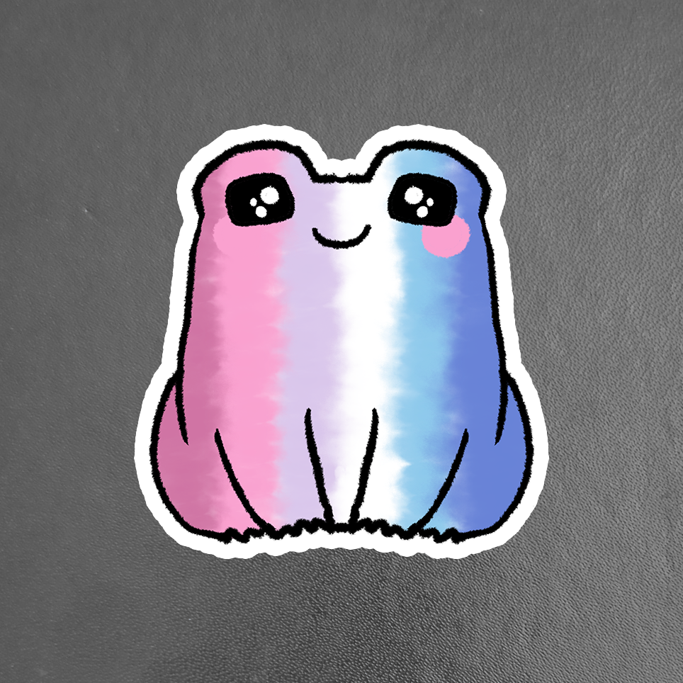 Bigender LGBTQ+ Sweet Frog Sticker