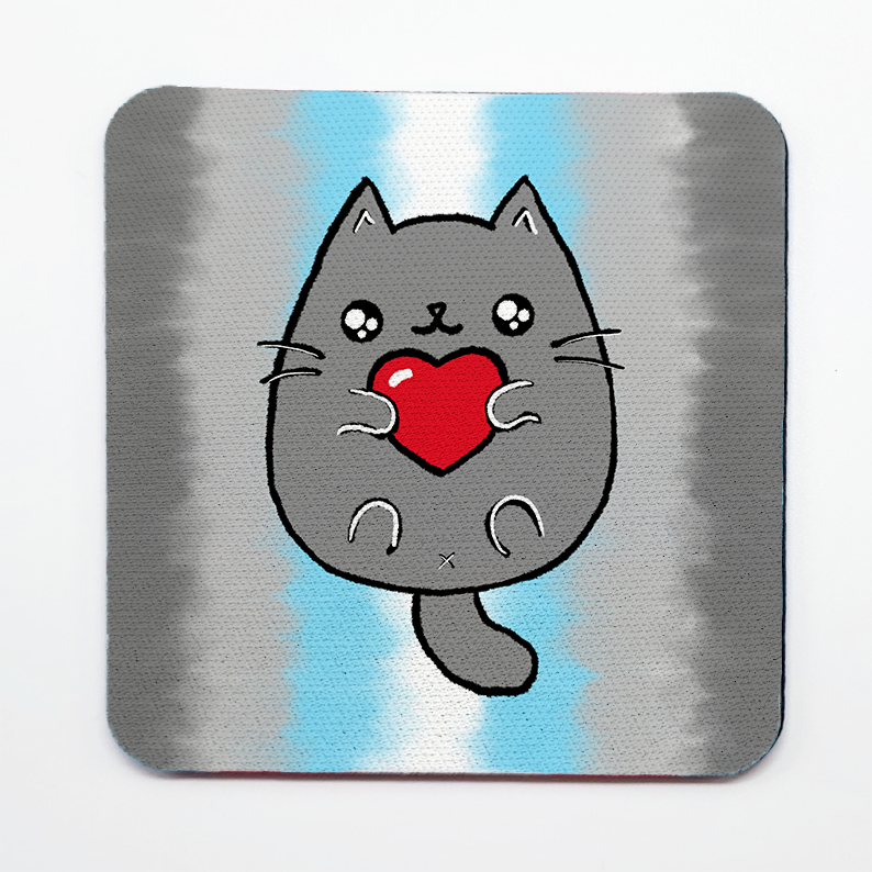 LGBTQ+ Sweet Cat Square Coasters