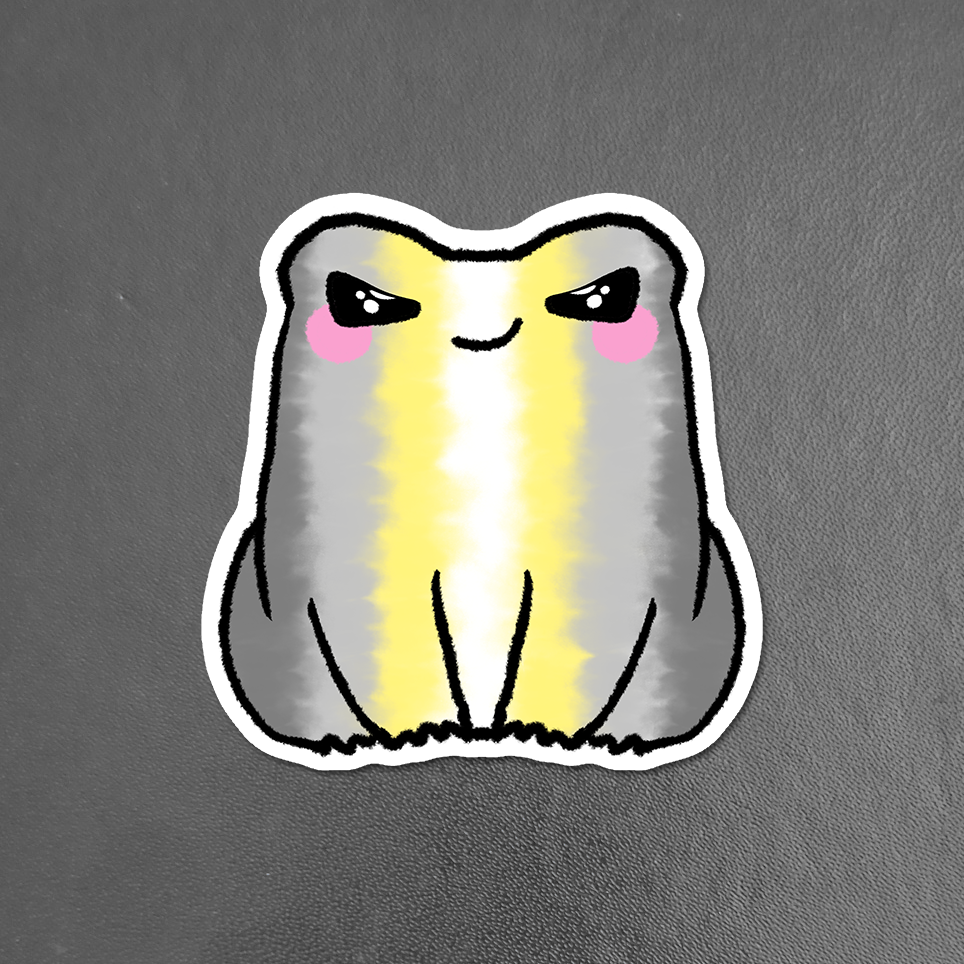 Demigender LGBTQ+ Angry Frog Sticker