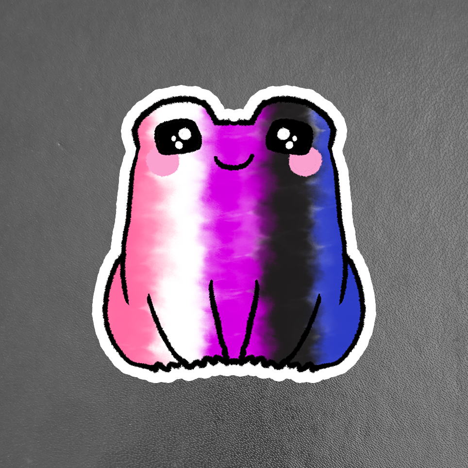 Genderfluid LGBTQ+ Sweet Frog Sticker
