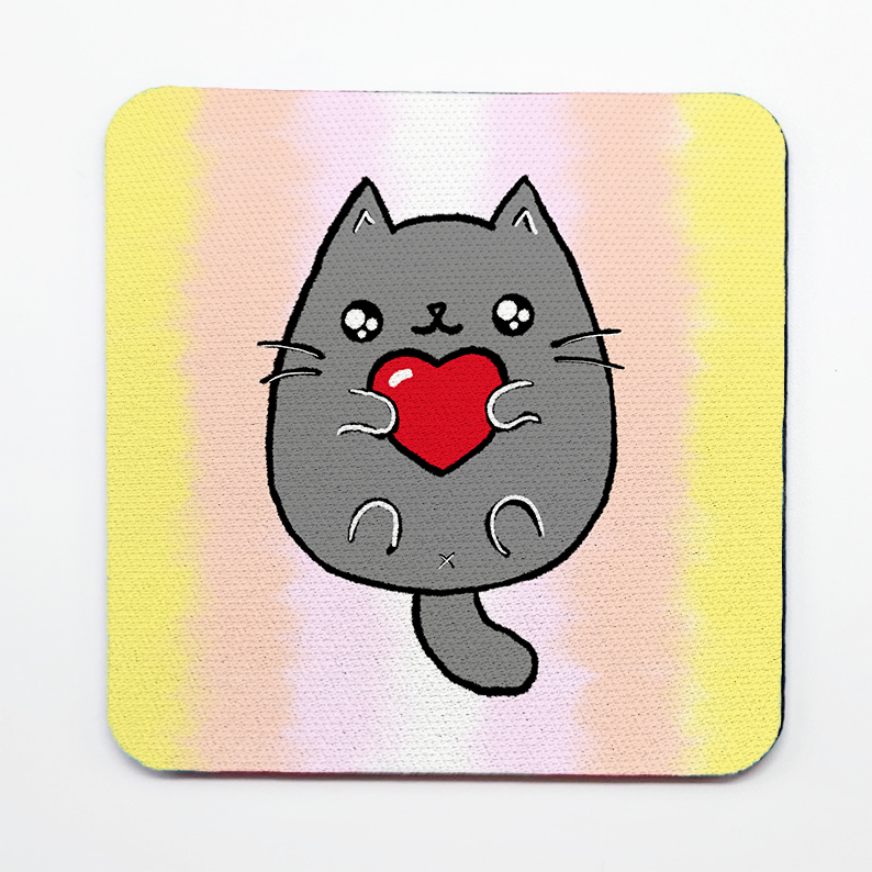 LGBTQ+ Sweet Cat Square Coasters