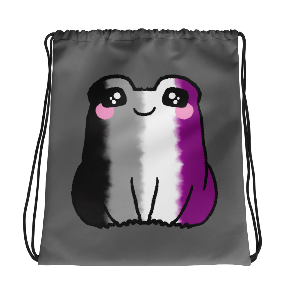 Asexual Frog Drawstring Bag