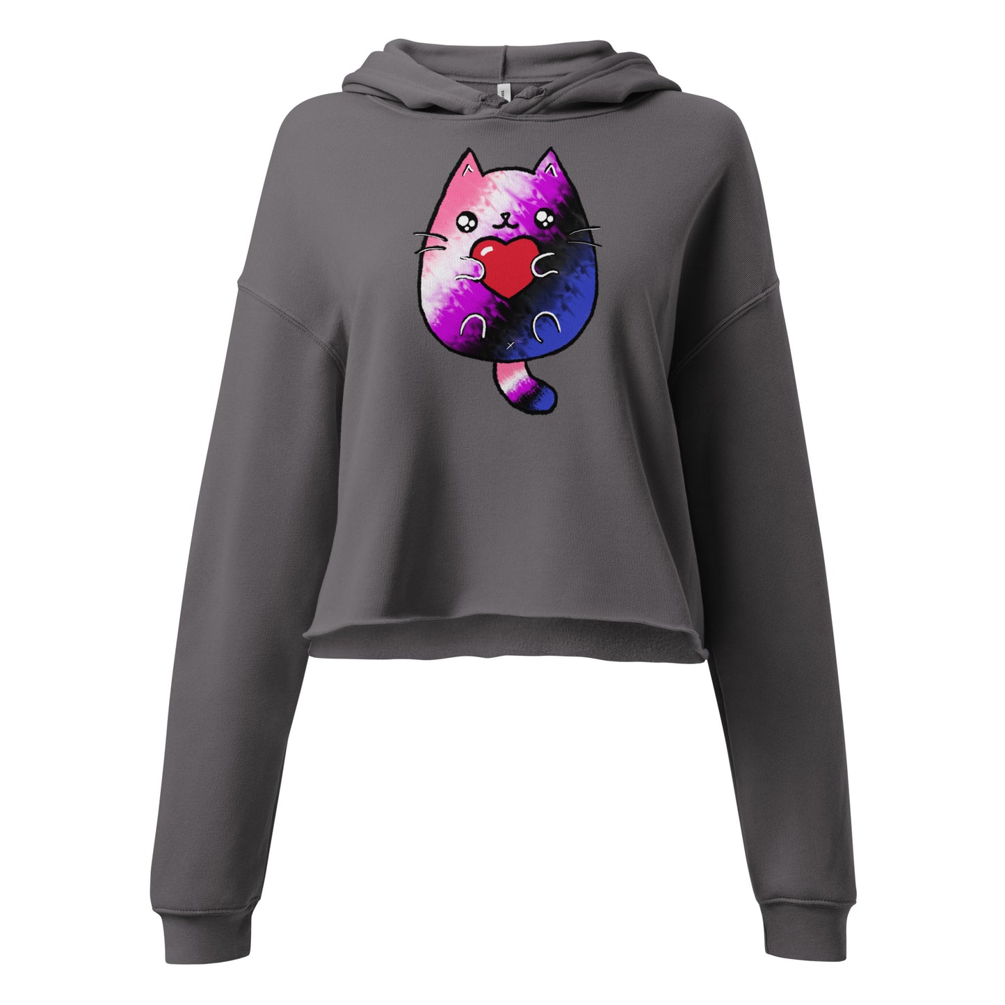 Genderfluid Sweet Cat Cropped Hoodie