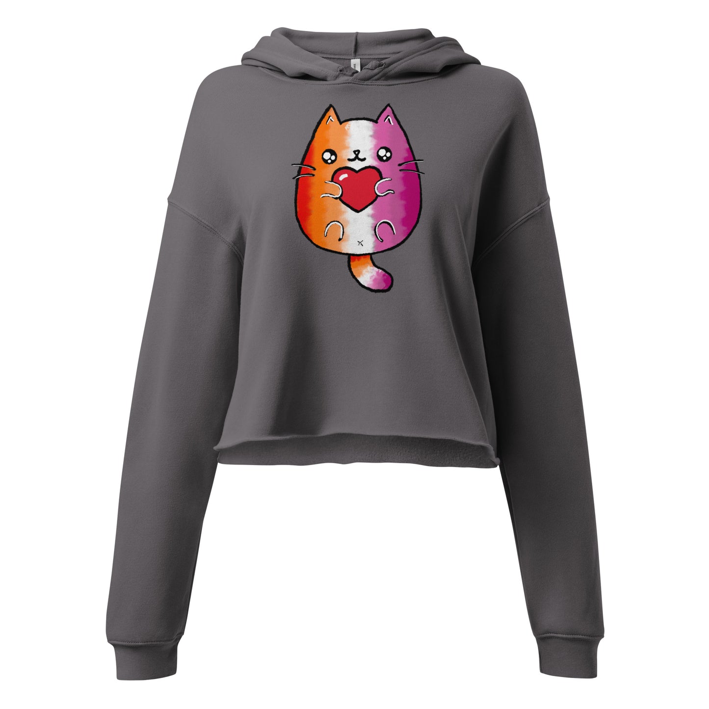 Lesbian Sweet Cat Cropped Hoodie