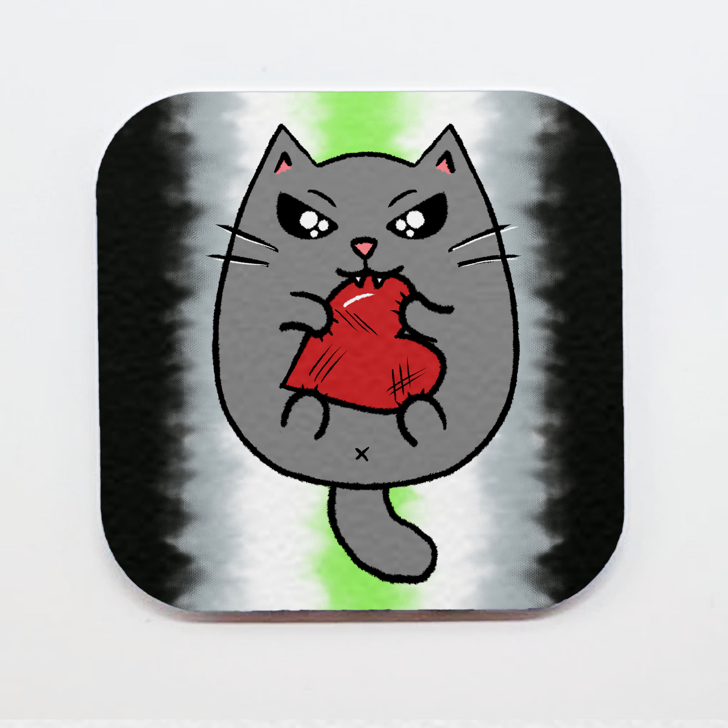 LGBTQ+ Angry Cat Square Magnets