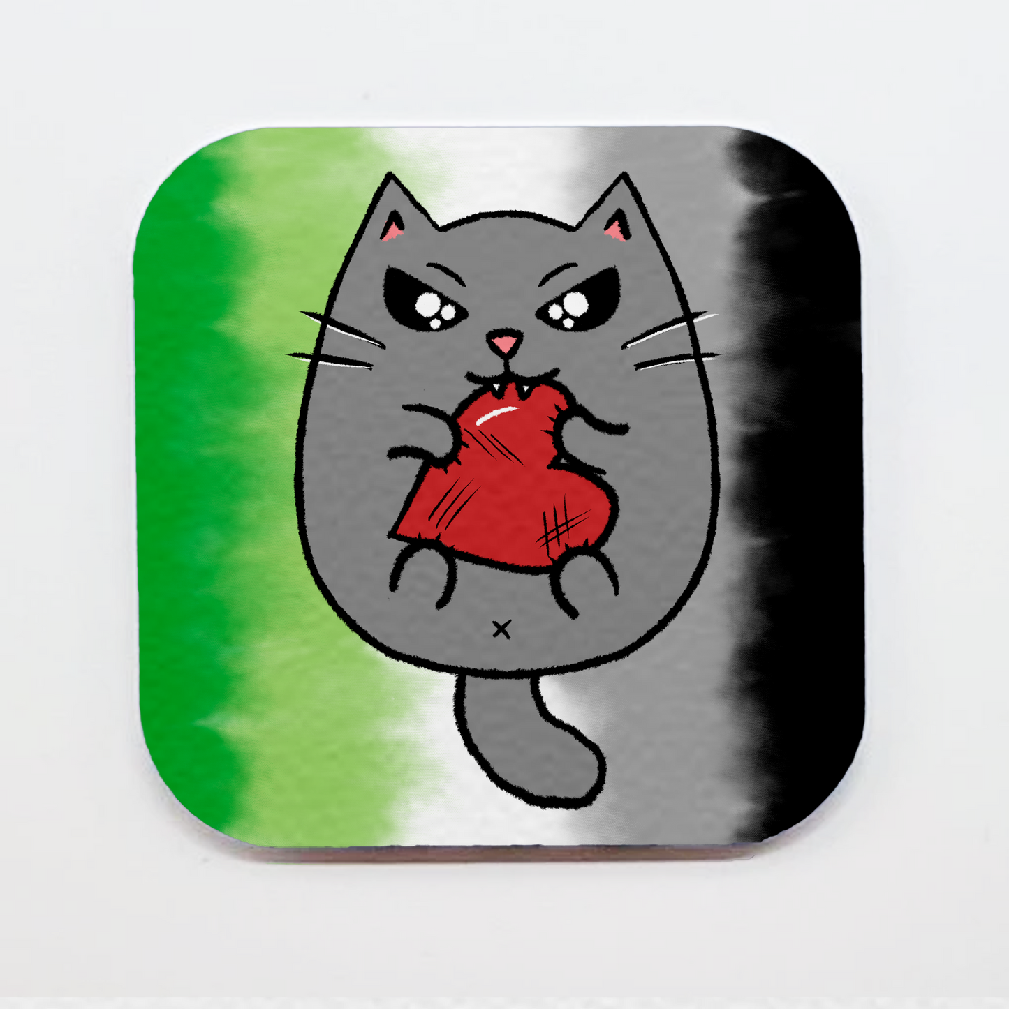 LGBTQ+ Angry Cat Square Magnets