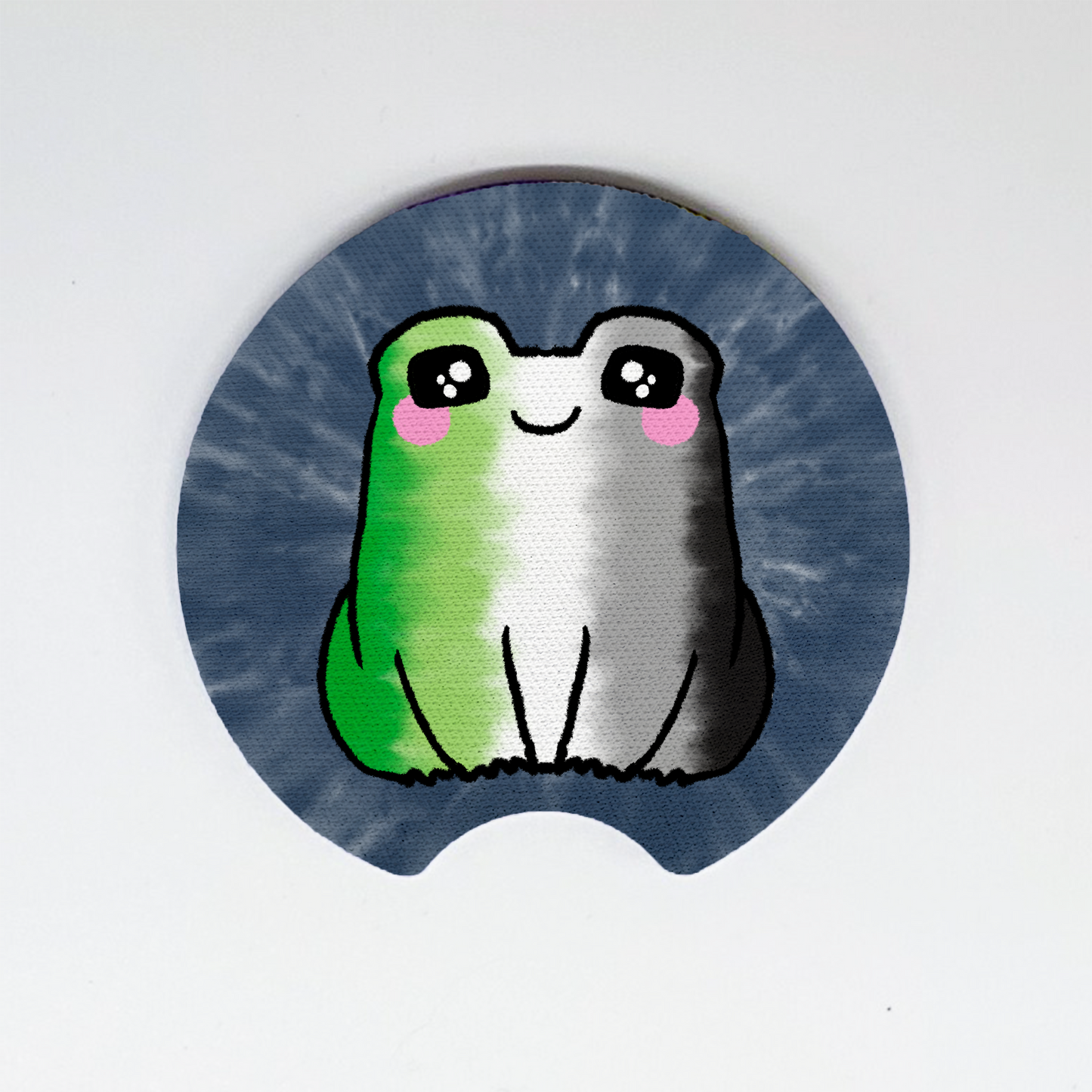 Aromantic LGBTQ+ Frog Car Coaster