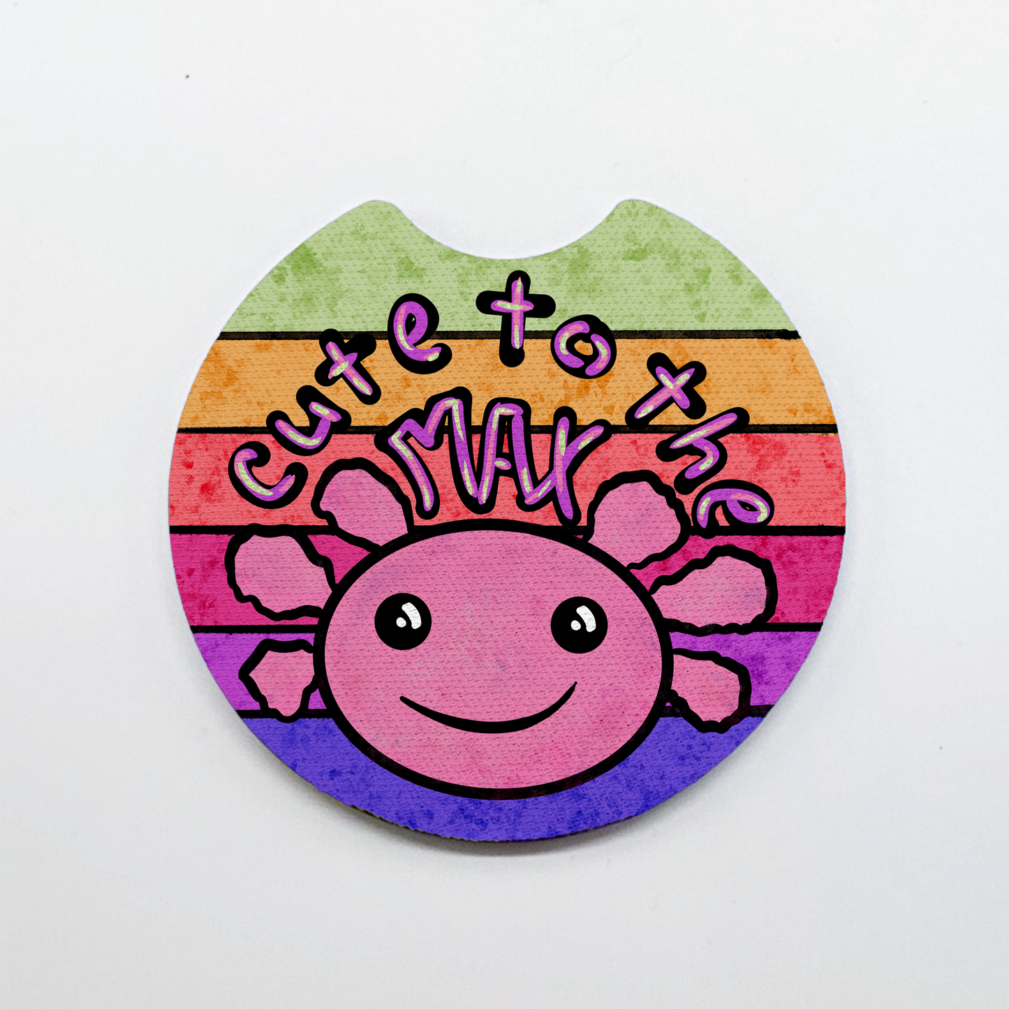 Axolotl - Cute to the Max Neoprene Car Coaster