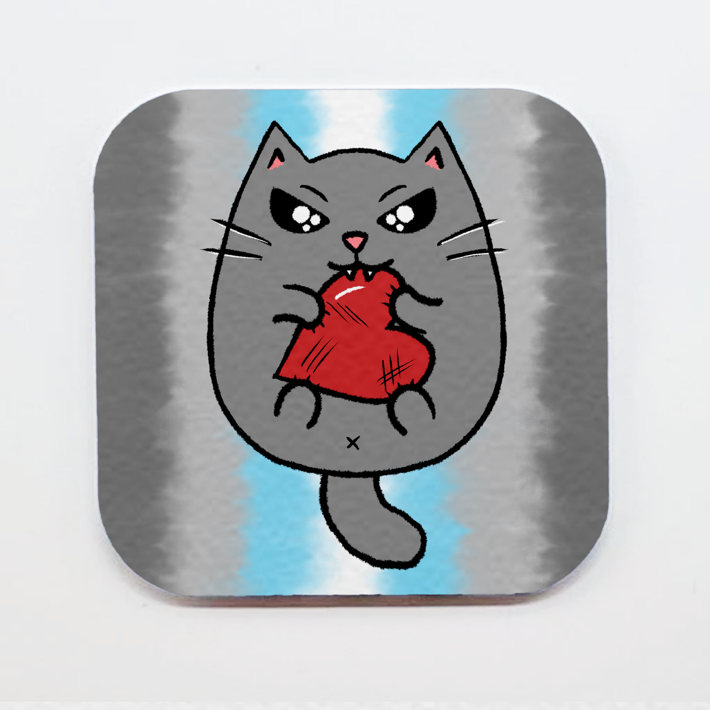 LGBTQ+ Angry Cat Square Magnets