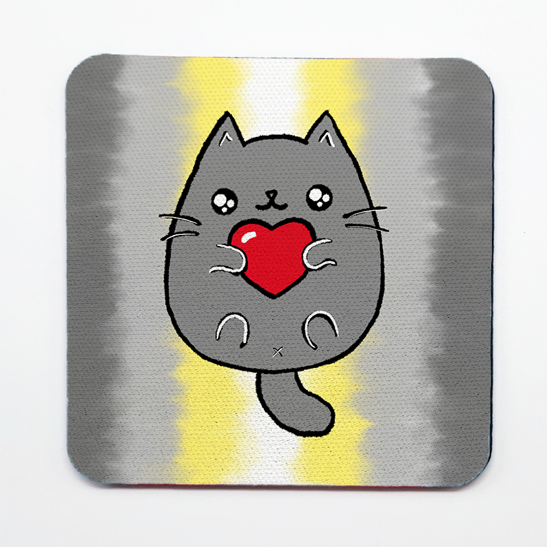 LGBTQ+ Sweet Cat Square Coasters