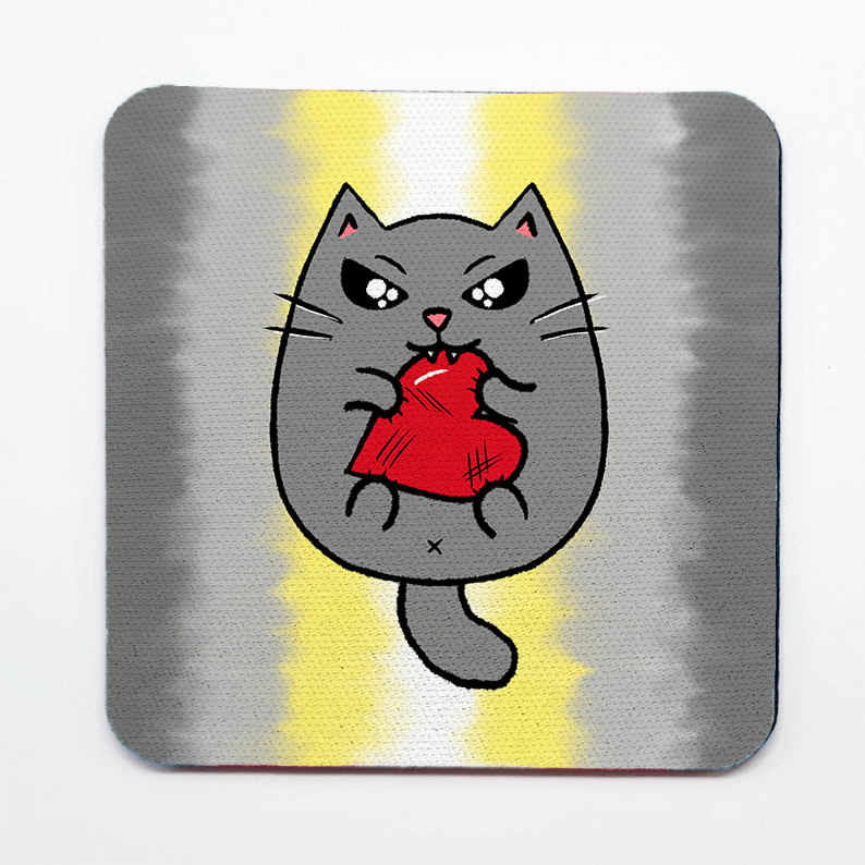 LGBTQ+ Angry Cat Square Coasters