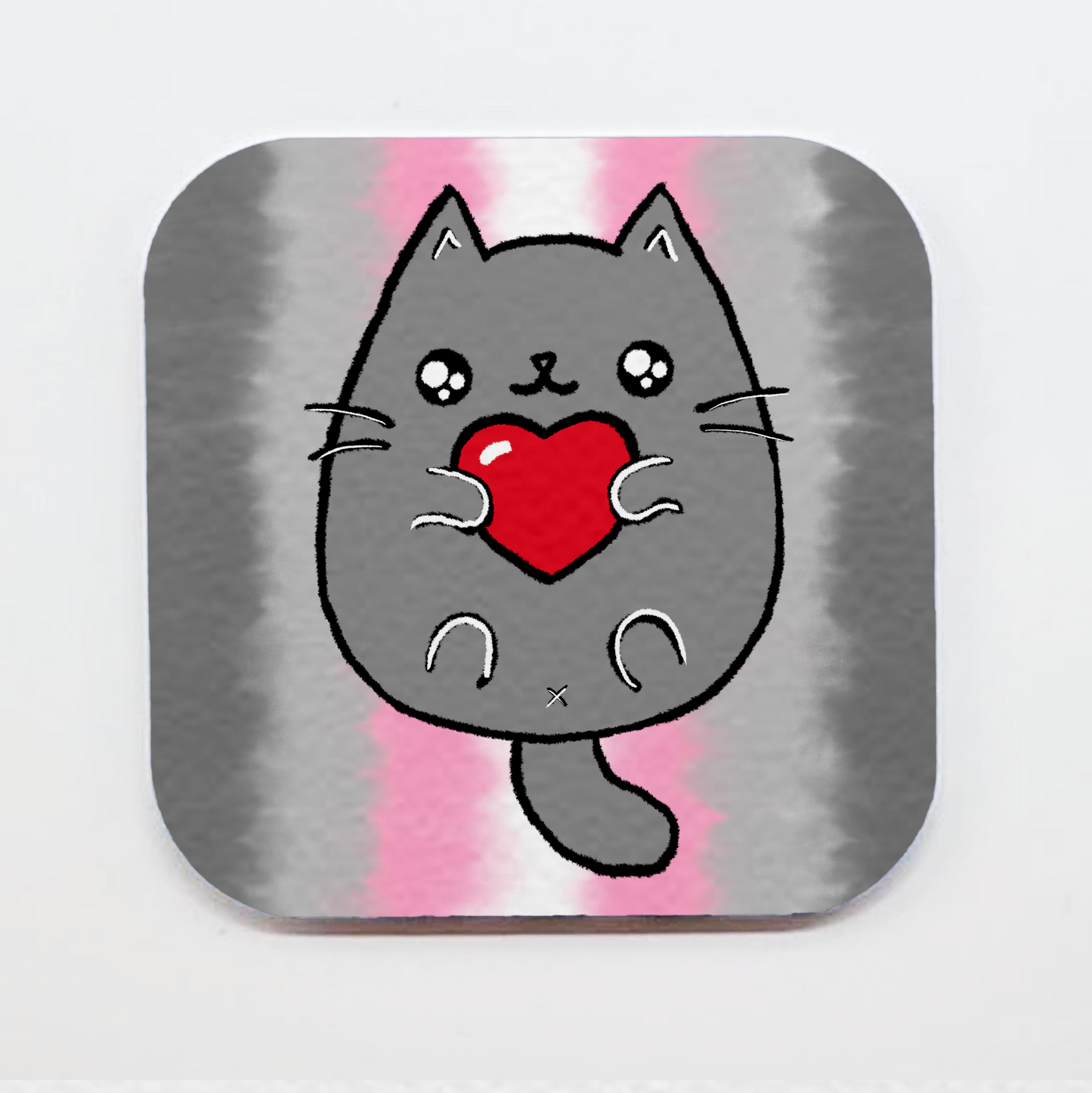 LGBTQ+ Sweet Cat Square Magnets