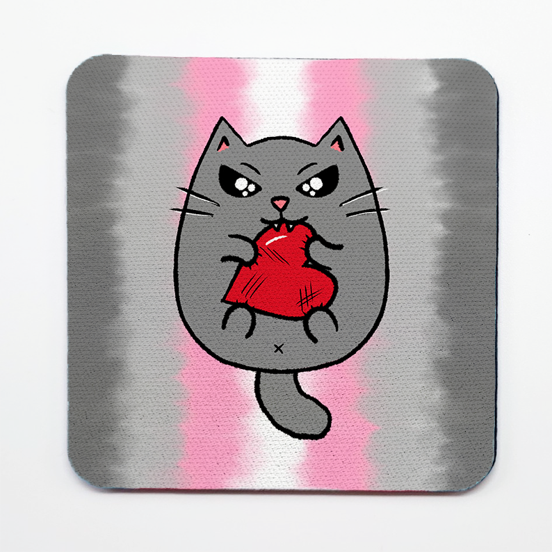 LGBTQ+ Angry Cat Square Coasters