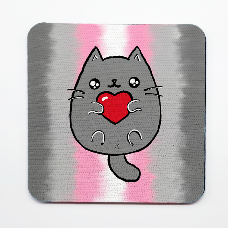 LGBTQ+ Sweet Cat Square Coasters