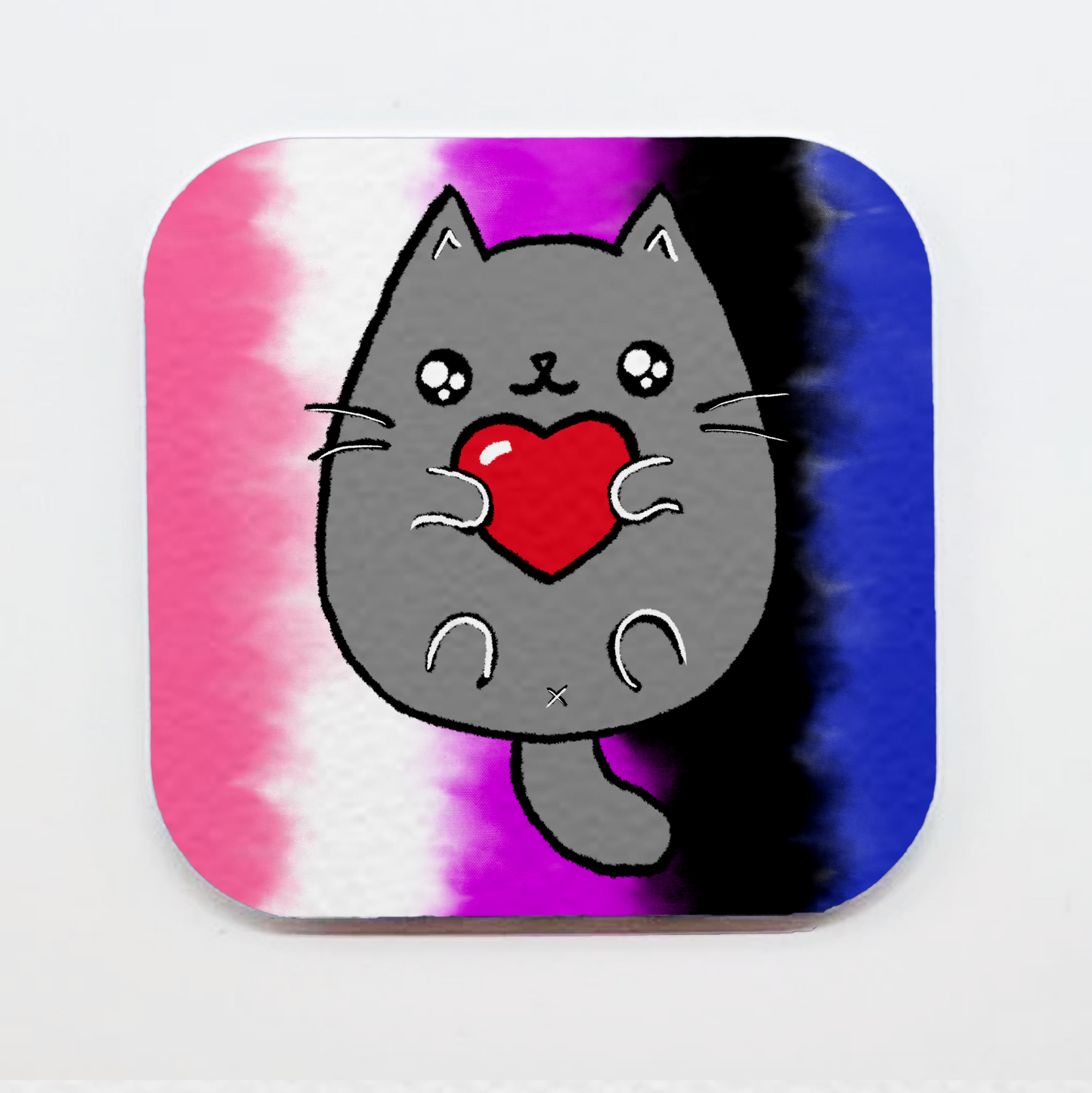 LGBTQ+ Sweet Cat Square Magnets