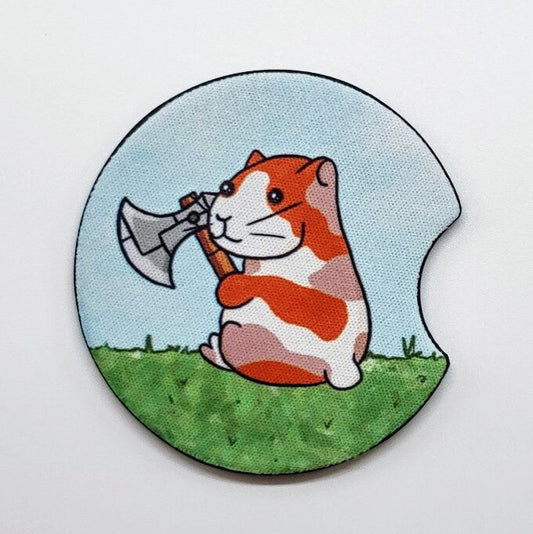 Guinea Pig " Herman the Conquerer" Neoprene Car Coaster