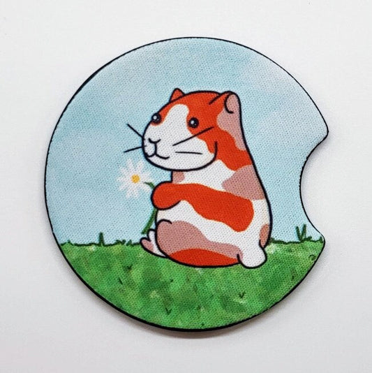 Guinea Pig "Herman the Peaceful" Neoprene Car Coaster