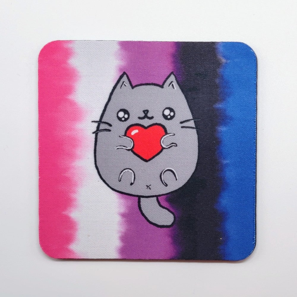 LGBTQ+ Sweet Cat Square Coasters