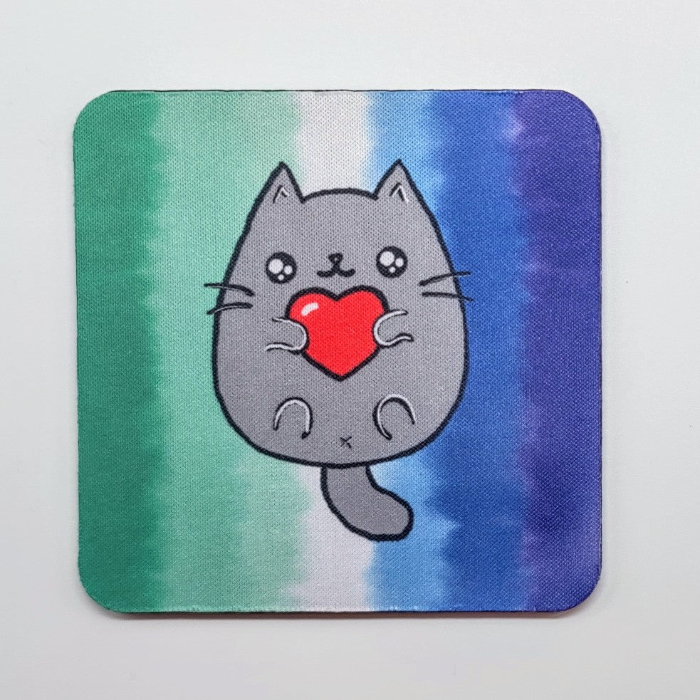 LGBTQ+ Sweet Cat Square Coasters