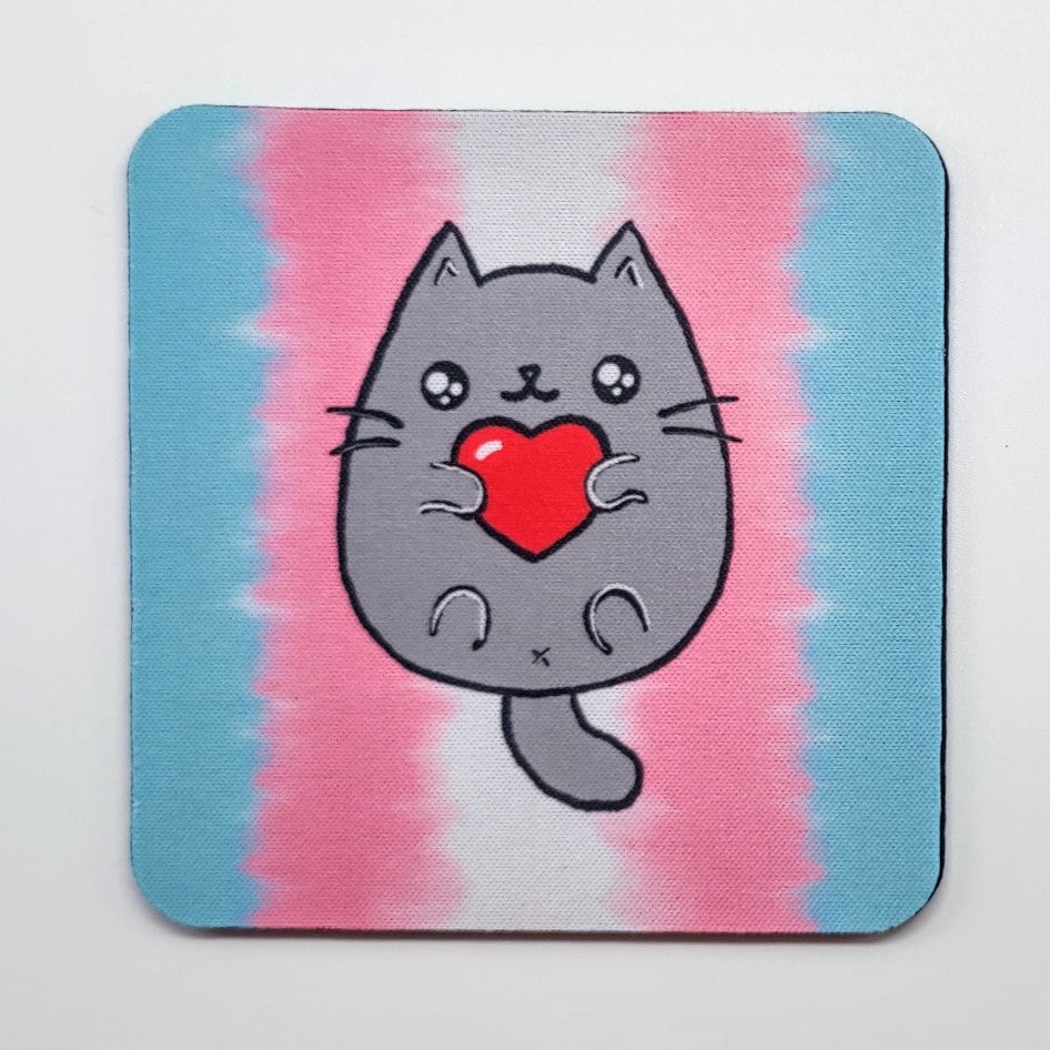 LGBTQ+ Sweet Cat Square Coasters