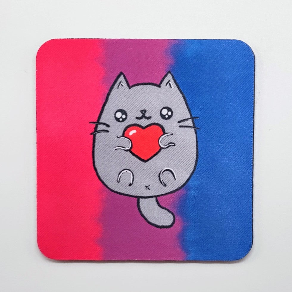 LGBTQ+ Sweet Cat Square Coasters