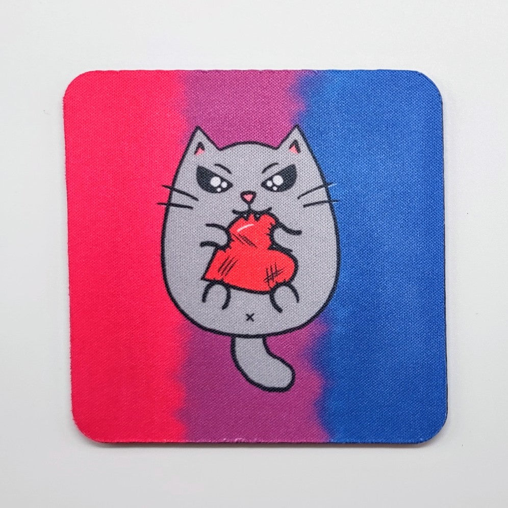 LGBTQ+ Angry Cat Square Coasters