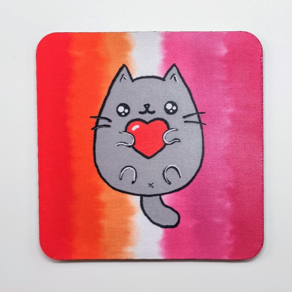 LGBTQ+ Sweet Cat Square Coasters