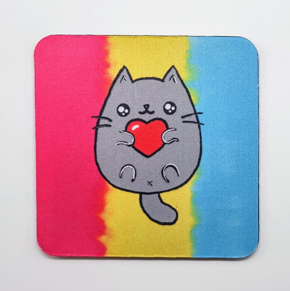 LGBTQ+ Sweet Cat Square Coasters