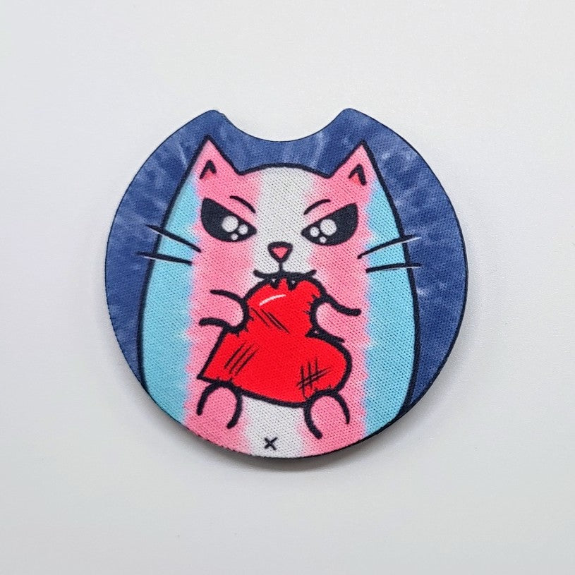 LGBTQ+ Angry Cat Car Coasters