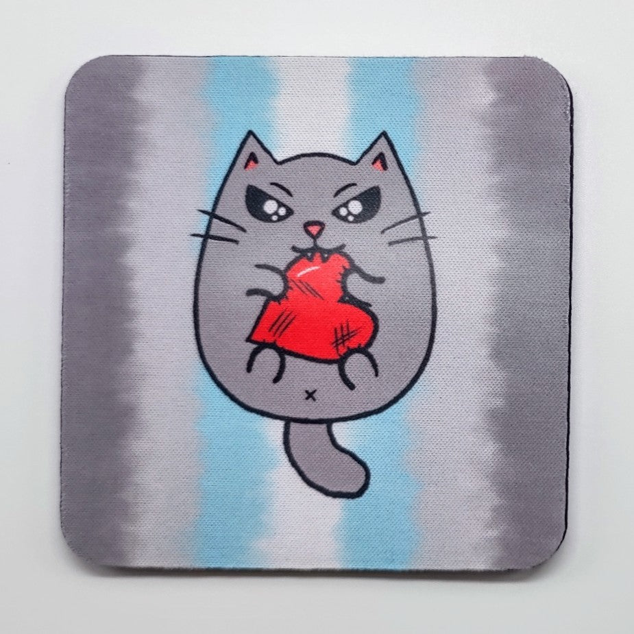 LGBTQ+ Angry Cat Square Coasters