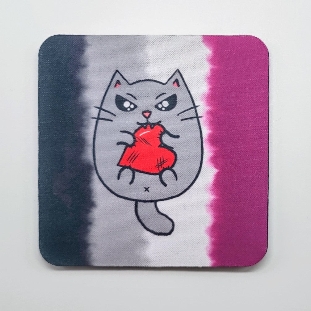 LGBTQ+ Angry Cat Square Coasters