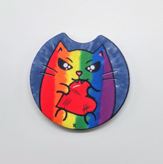 LGBTQ+ Angry Cat Car Coasters