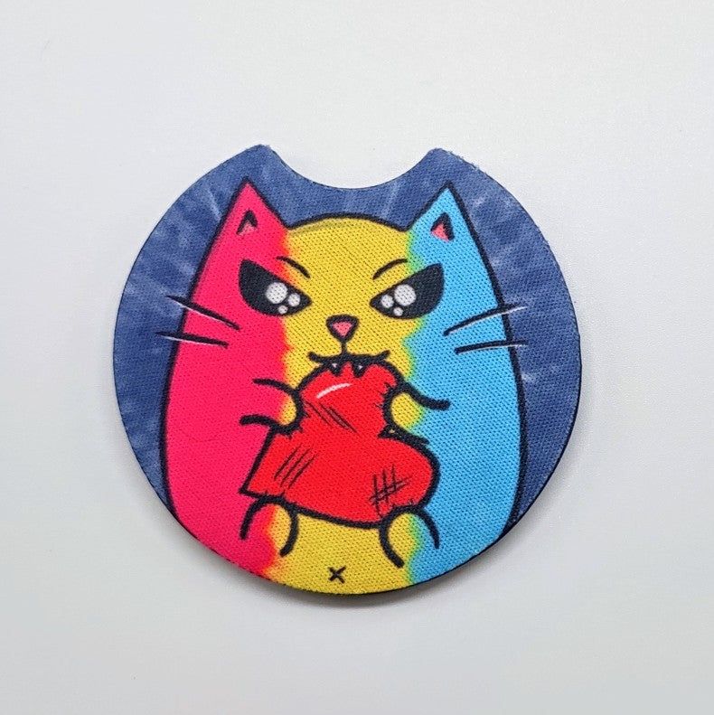 LGBTQ+ Angry Cat Car Coasters