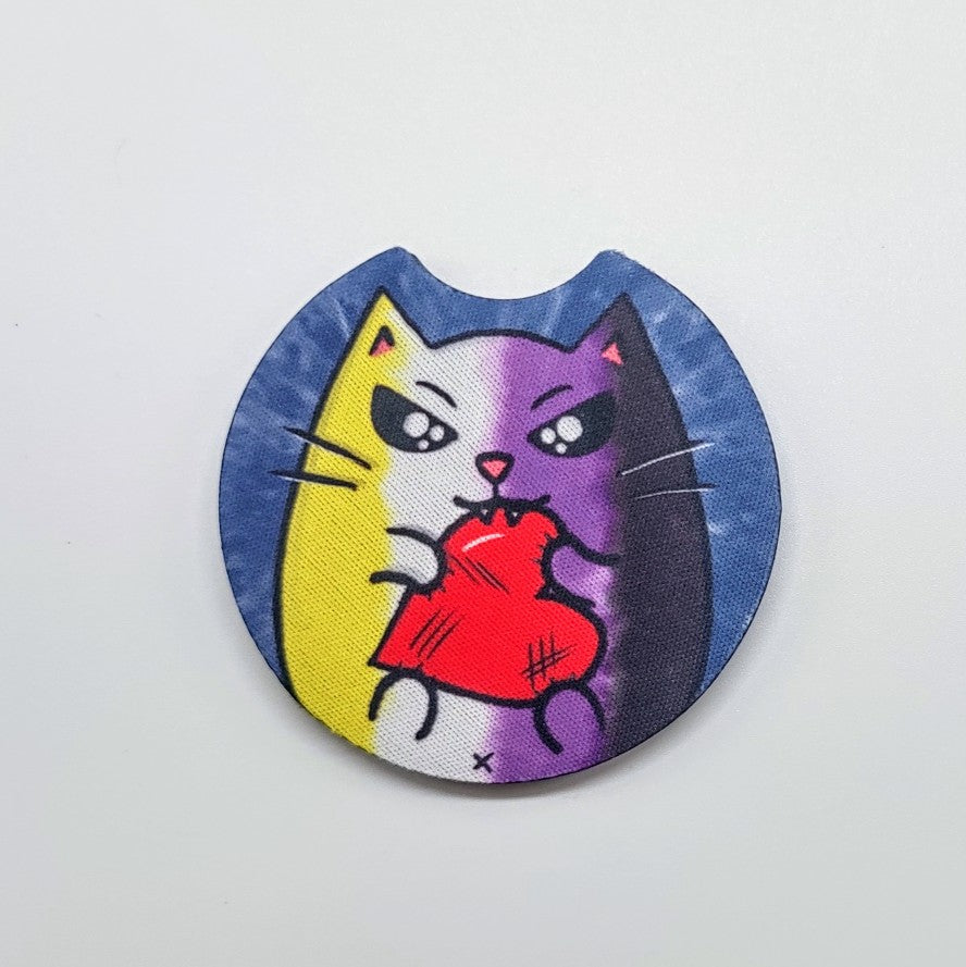 LGBTQ+ Angry Cat Car Coasters