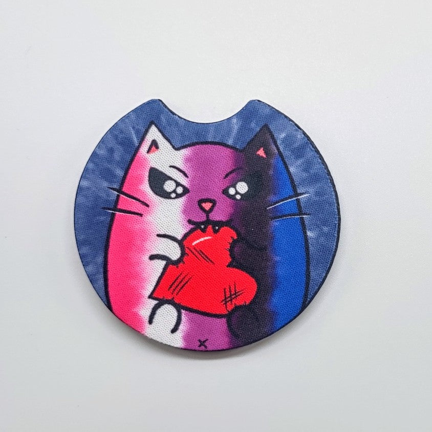 LGBTQ+ Angry Cat Car Coasters