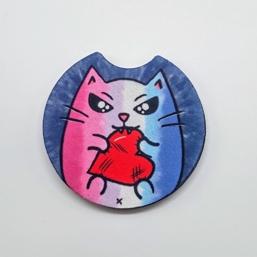 LGBTQ+ Angry Cat Car Coasters