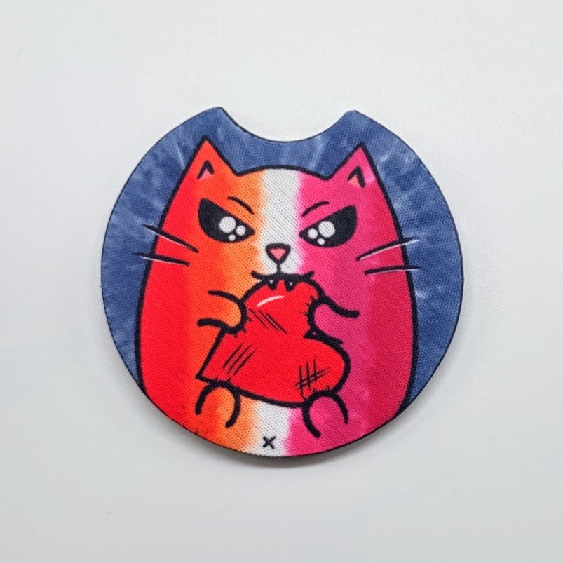 LGBTQ+ Angry Cat Car Coasters