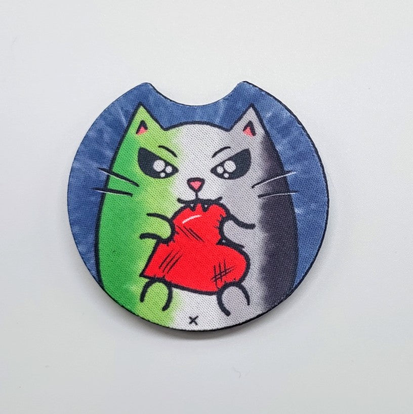 LGBTQ+ Angry Cat Car Coasters