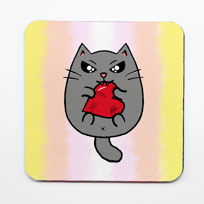 LGBTQ+ Angry Cat Square Coasters
