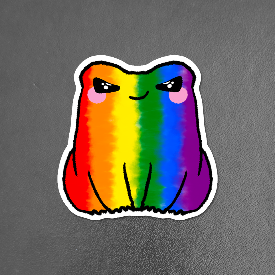 Rainbow Pride LGBTQ+ Angry Frog Sticker