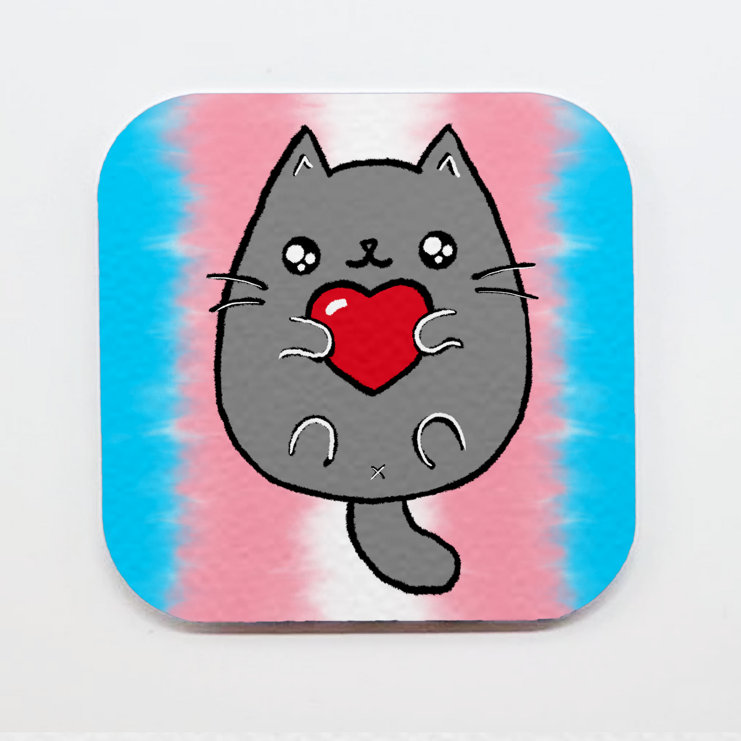 LGBTQ+ Sweet Cat Square Magnets