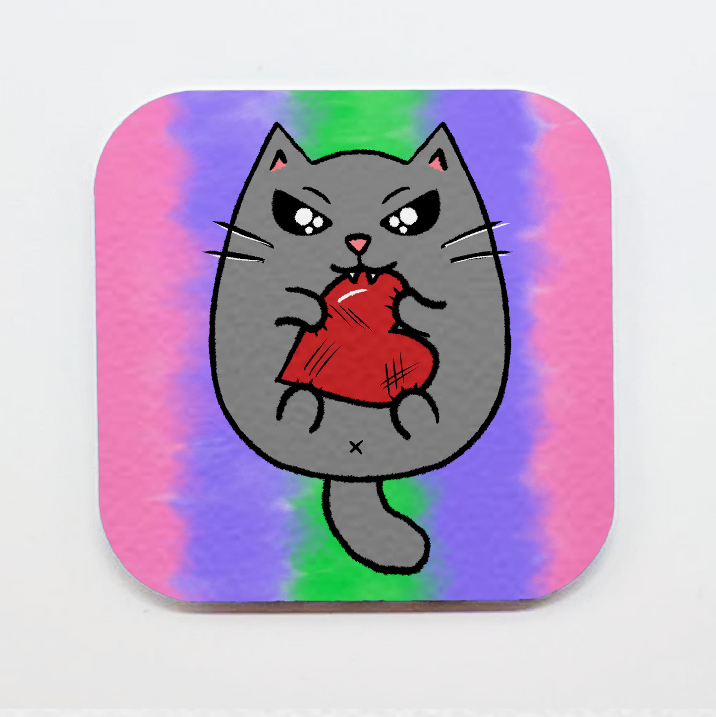 LGBTQ+ Angry Cat Square Magnets