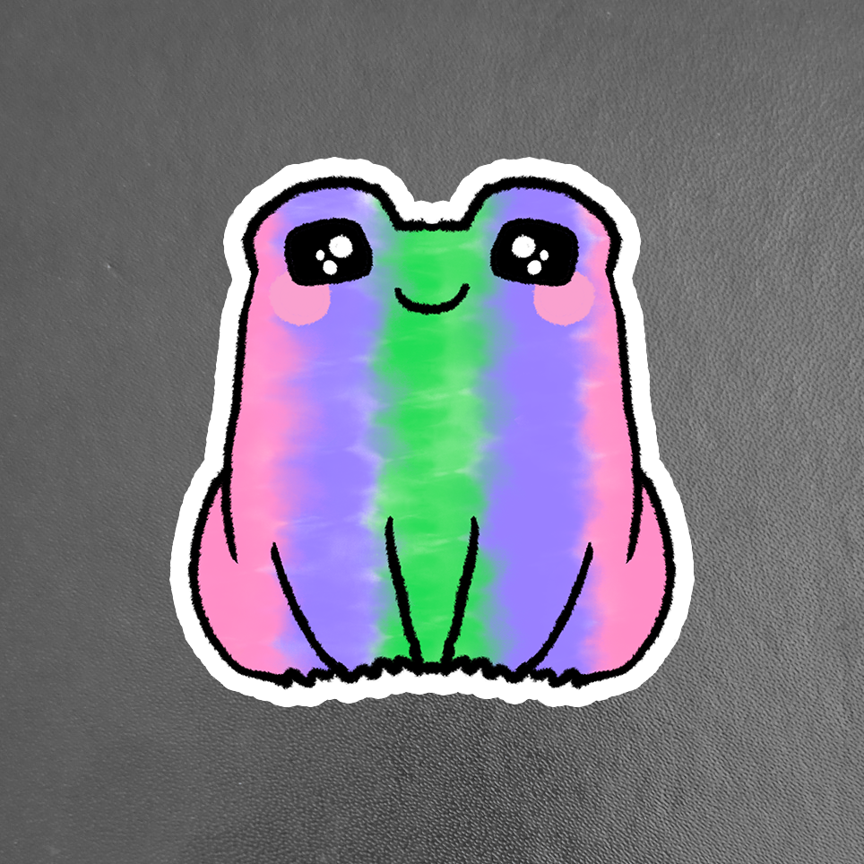 Trigender LGBTQ+ Sweet Frog Sticker