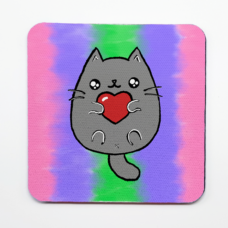 LGBTQ+ Sweet Cat Square Coasters