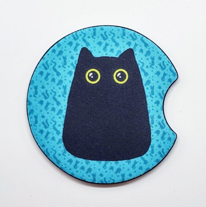 Void Cat Blue Neoprene Car Coaster