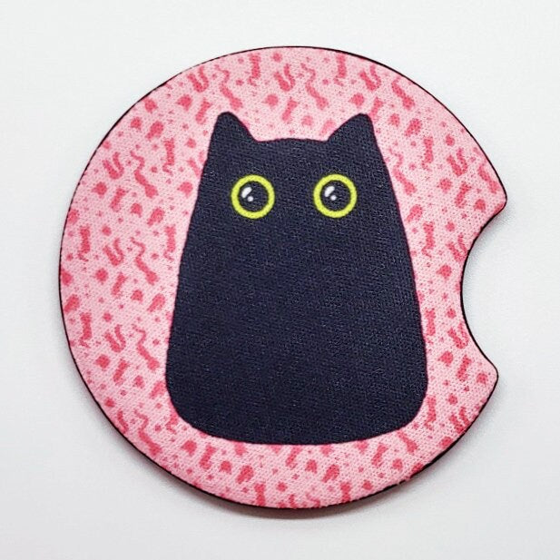 Void Cat Pink Neoprene Car Coaster