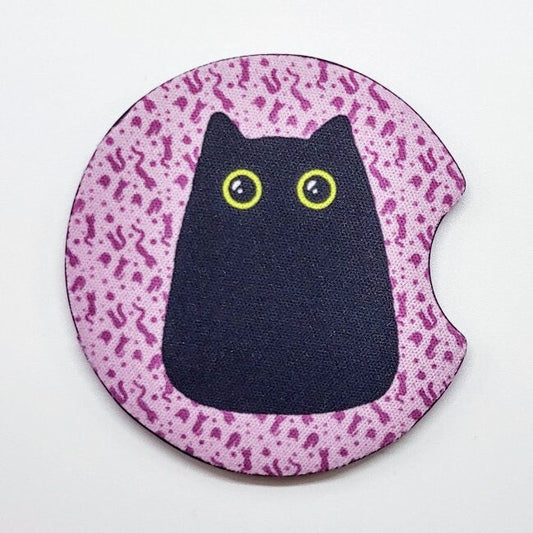 Void Cat Purple Neoprene Car Coaster