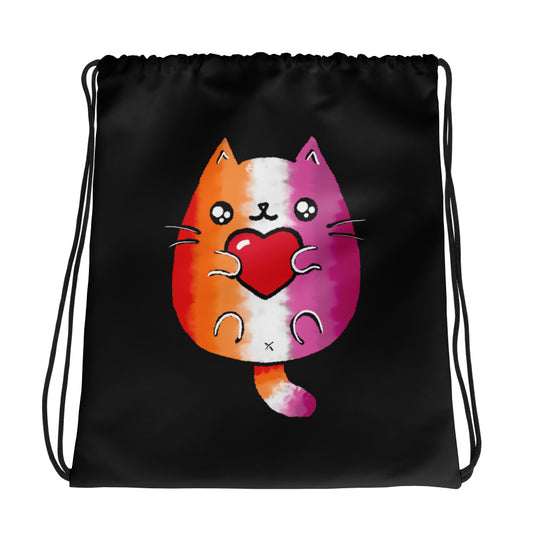 Lesbian Sweet Cat Drawstring Bag